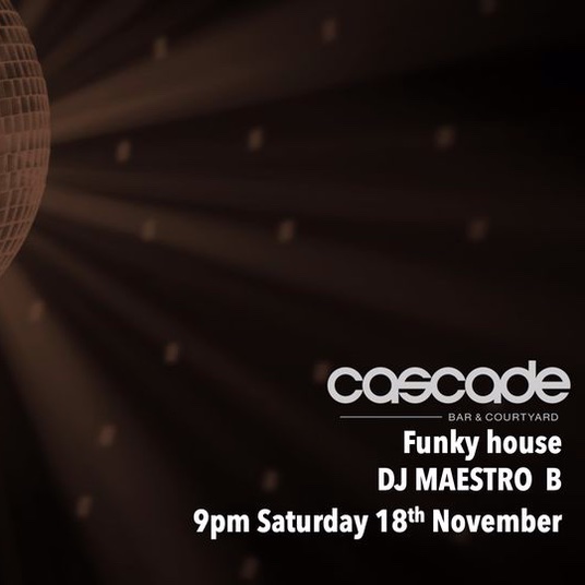Good vibes at Cascade Bar and Courtyard. I'll be there tonight from 9pm, supplying the funky house grooves. Saturday 18th November